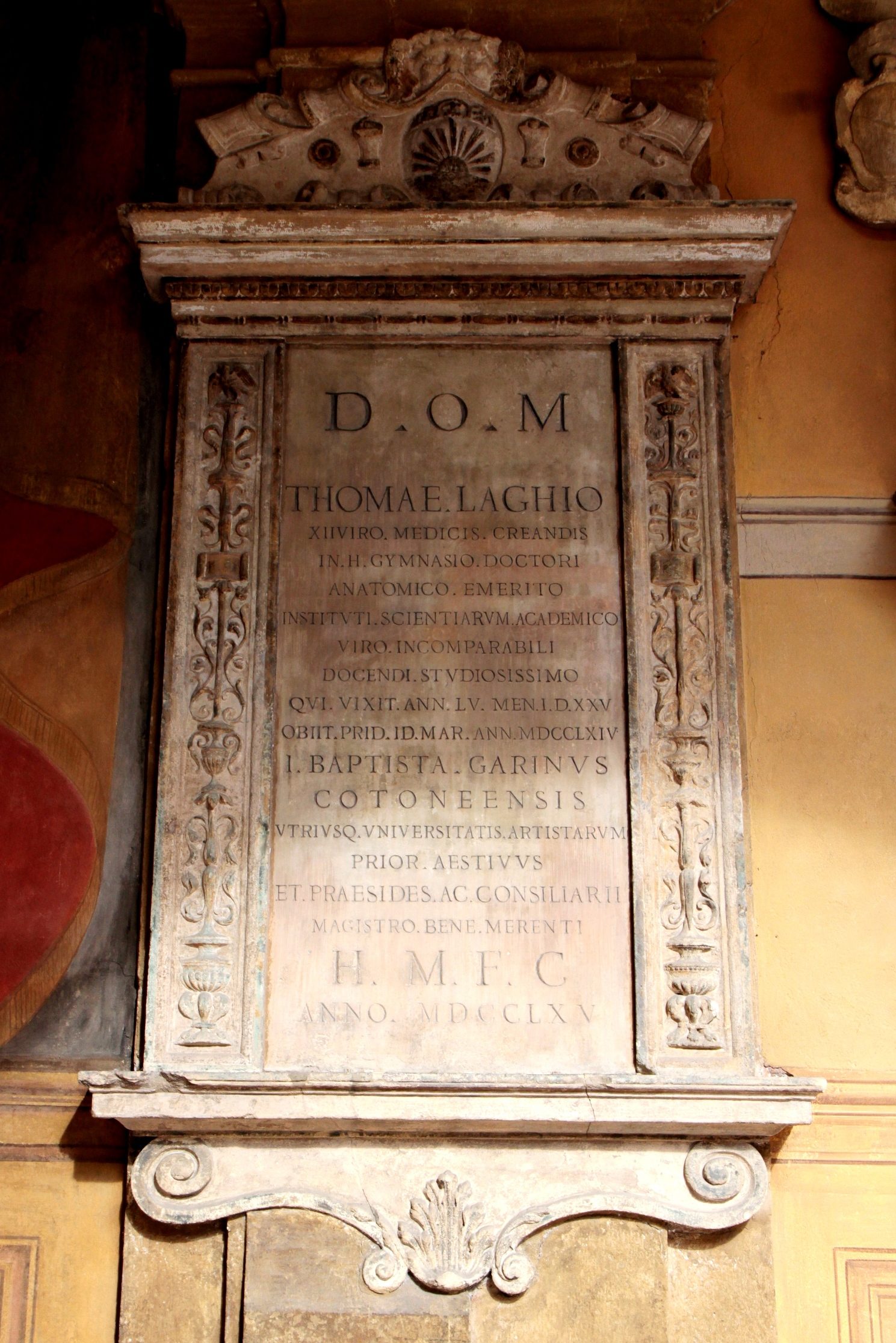 Tommaso Laghi's memorial tablet, Palazzo Archiginnasio, Bologna - 02.JPG